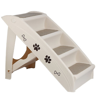 #ad Pet Dog Stairs Steps for Small Dogs with Non Slip Pads for High Bed Sofa Car Tan $35.58