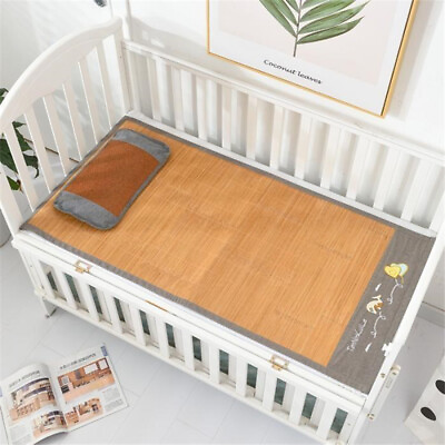 #ad Crib bed mat pure bamboo summer sleeping mat infant Kindergarten nap matamp; pillow $46.81