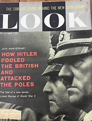 #ad LOOK : How Hitler Fooled the British...Vol23 No 18 Sept 1 1959 Magazine VG $14.99