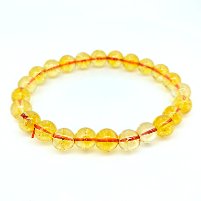 #ad 8 MM Natural Citrine Smooth Beads Crystal Shine Beautiful Fashion Bracelet 8 In $10.19