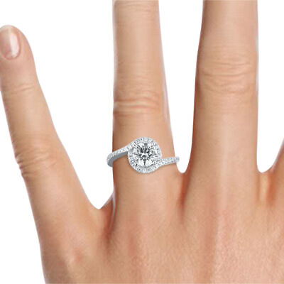#ad 1 1 4 Carat Brilliant Round Cut Diamond Engagement Ring E F SI1 14K White Gold $1481.55