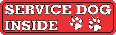 10in x 3in Service Dog Inside Magnet Car Truck Vehicle Magnetic Sign $9.99