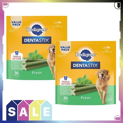 #ad PEDIGREE DENTASTIX Dental Dog Treats for Large Dogs Fresh Flavor Dental Bones 72 $30.50