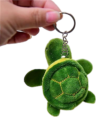 #ad Green Mini Tortoise Plush Toy Stuffed Animal Toy Cute Plush Sea Turtle Keychain $8.46