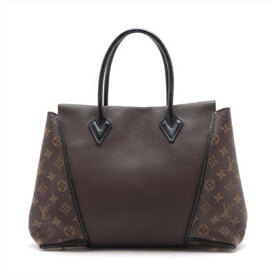 #ad Louis Vuitton Monogram W Tote Bag Brown Leather $1295.00
