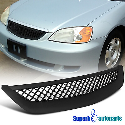 #ad Fits 2001 2003 Honda Civic T R Type Hood Grill Mesh Grille Insert Black Right $22.98