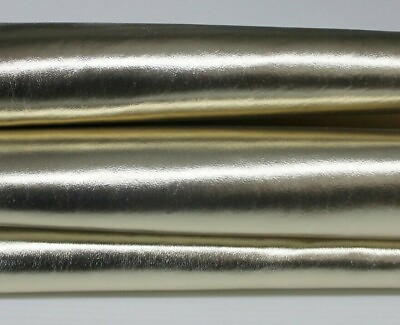 #ad METALLIC WHITE GOLD platinum thick Lambskin leather skin skins 6sqf 1.2mm #A6805 $45.00