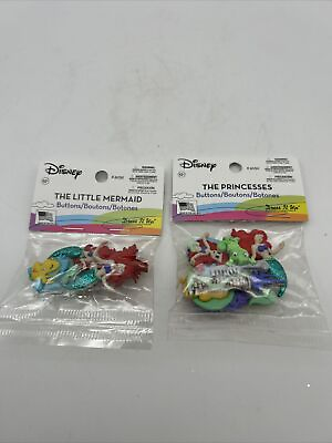 #ad 2 Pack Little MermaidSebastionFlounder Disney Buttons Jesse James Dress It Up $7.99