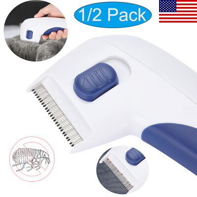 #ad 2 in 1 Pet Comb Grooming Anti Fleas Electric Remover for Dogs amp; Cats Kill Fleas $10.39