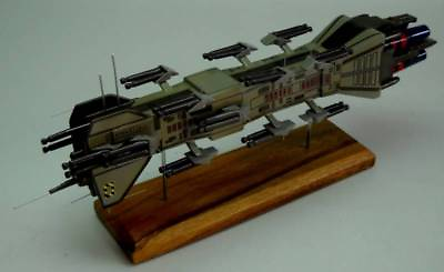 #ad USS Schwartzkopf Babylon 5 Spaceship Desktop Wood Model Big New $648.95
