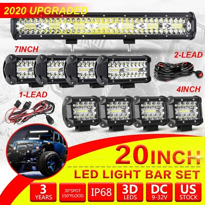 #ad LED Work Light Bar Spot Flood Roof Lights Driving Lamp Offroad Car SUV ATV Truck $36.99
