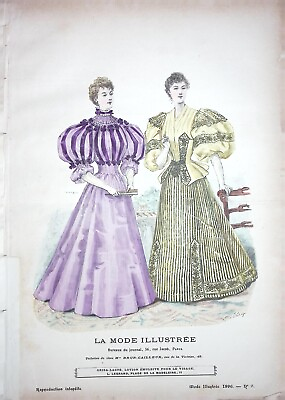#ad Engraving Fashion Colours La Fashion Illustrated No 9 Of 1896 $21.88