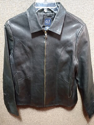 #ad Gap Men#x27;s Medium Leather Jacket Black $36.00
