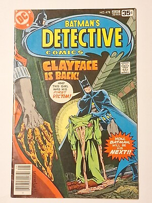 #ad Detective #478 Newsstand 1st full Clay Face III Batman 1978 $25.00