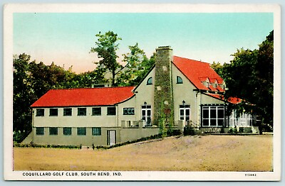 #ad South Bend Indiana Coquillard Golf Club House Side View Fireplace Chimney 1920s $6.00
