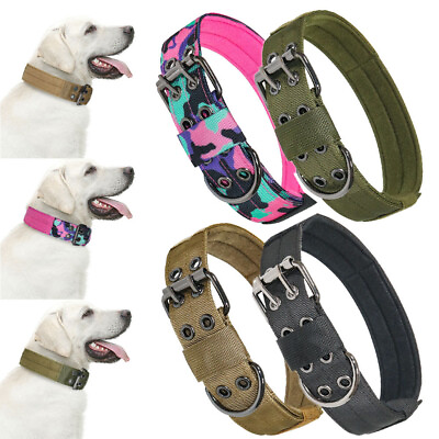 #ad Dog Collar Military Adjustable Tactical Nylon Heavy Duty For Dogs Training US $7.39