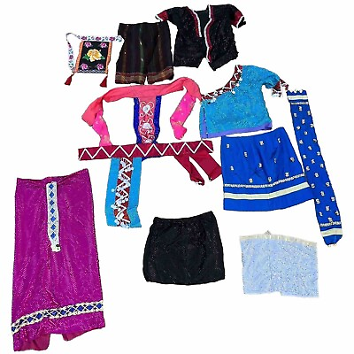 #ad hmong Ceremonial clothes 11 piece assorted lot Belt Sash Jacket Sequins $35.99