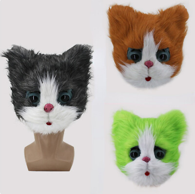 #ad Long Fur Husky Dog Fox Mascot Head Party Halloween Fur Cosplay Head #582 $9.90