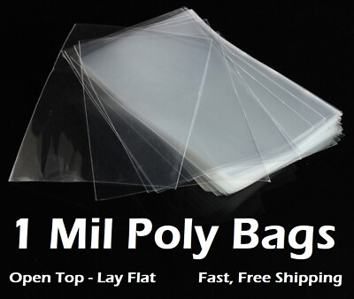 #ad Clear Plastic Bags 100 200 300 500 1000 Flat Open Top Poly Baggies FDA 1Mil $9.49