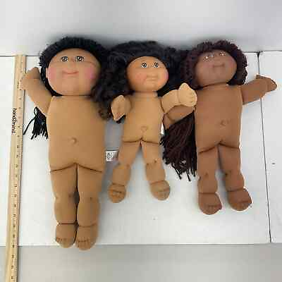 #ad Cabbage Patch Black Hair Girl Doll Dolls Lot of 3 $45.00