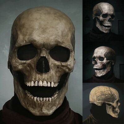Halloween Skull Mask Full Head Helmet Movable Jaw Horror Party Pro Scary US 2022 $12.05