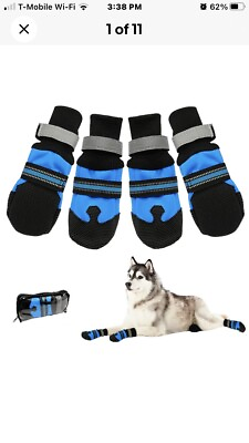 #ad Waterproof Winter Dog Shoes for Large Dog Anti slip Reflective Snow Rain Booties $15.00