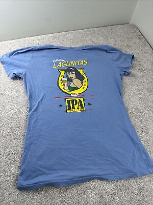#ad Lagunitas IPA Beer T Shirt Size Large Blue $12.95