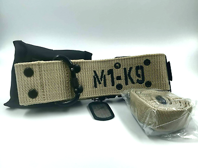 #ad #ad M1 K9 Military Dog Collar Adjustable 16quot; 22quot; Inches Desert Tan with Leash amp; Tag $23.87