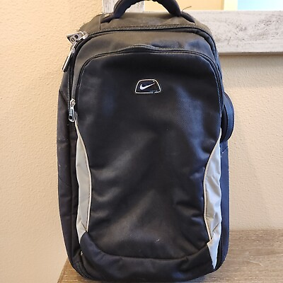 #ad Nike Rolling Wheeled Backpack Travel Black Gray Bag $34.97