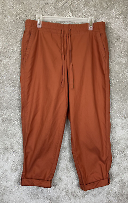 #ad Talbots Pants Womens 10 Orange Pull On Elastic Waist Pockets Cotton Blend 3735 $7.99