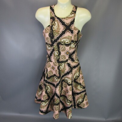 #ad Miss Selfridge Paisley Dress Women#x27;s Size 4 Sleeveless Floral Boho Stretch Fit $10.40