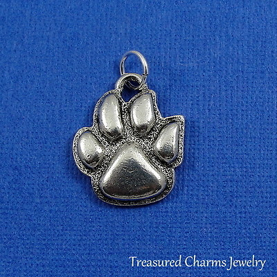 #ad Silver PAW PRINT Animal Pet LOVER Pawprint CHARM PENDANT $9.95