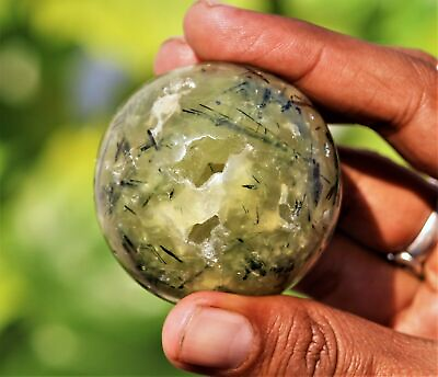 #ad 230g Green Prehnite Ball CrystalHealing Chakra Energy Minerals Gemstone Sphere $44.67