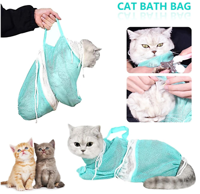 #ad Mesh Cat Grooming Bathing Bag Cat Washing Bath Bag Restraint Cat Grooming Bag $8.00