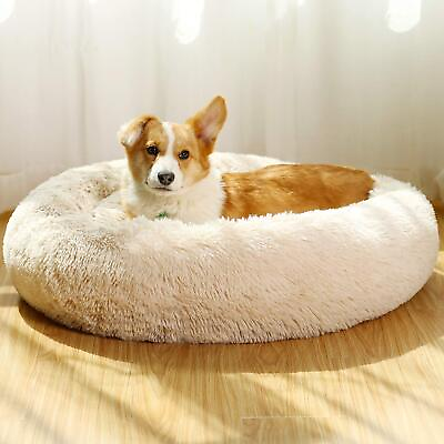 #ad JEMA Calming Dog Beds for Medium Large DogsWashable Donut Medium Beige $44.04
