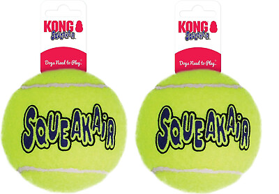 #ad KONG Squeakair Tennis Balls 2 XL Squeaky Dog Fetch Toy 4quot; $19.89