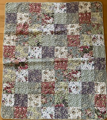 #ad Patchwork Block Quilt In Multi Colors All Machine Quilted. 51 1 2” L X 49” W. $40.00