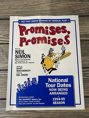 #ad Vintage 1994 1995 Promises Promises Press Release Ad Flyer Promo $17.99