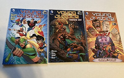 #ad Young Justice Cartoon Network Vol. 1 3 TPB Lot. Rare Set $99.99