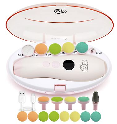 #ad Rechargeable Baby Nail Buffer 22 in 1 Safe Electric Baby Nail File Extra 13... $32.19