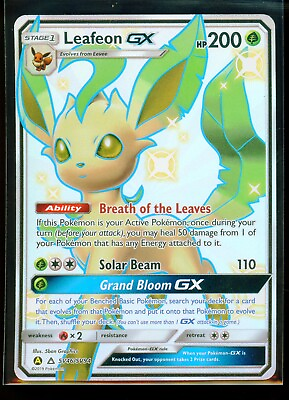 #ad Leafeon GX SV46 SV94 Hidden Fates Shiny Full Art Ultra Rare Pokemon Card NM $38.99