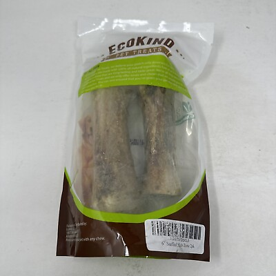 #ad 2 pack New Sealed Ecokind 6” Stuffed Chewing Shin Bone For Any Dog. NATURAL $19.99