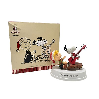 #ad Vintage 2013 Hallmark Peanuts BRING ON THE MERRY Figurine In Box $44.94