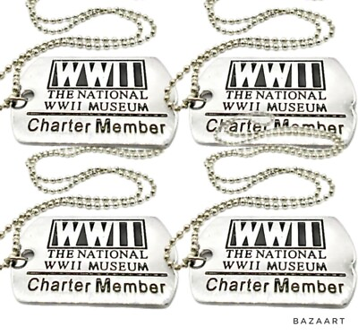 #ad 4PC US National WWII Museum Charter Member Dog Tags Necklace Memento New Orleans $14.95