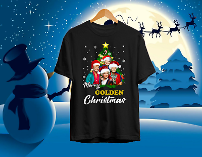 #ad Christmas Tree Golden Girls Merry Xmas 2022 Black All Size Unisex T Shirt $17.99
