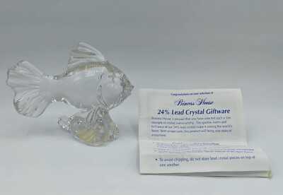 #ad PRINCESS HOUSE 24% LEAD CRYSTAL GERMANY GOLDFISH PAPERWEIGHT w box 🔥🔥 $24.99