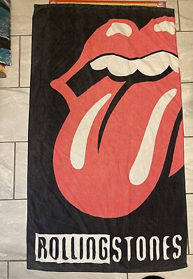 #ad Vintage Rolling Stones Large Beach Towel 60 x 32 $28.00