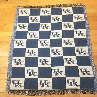 #ad Kentucky Wildcats NCAA Blue amp; White School Logo 45in X 55in Throw Blanket $29.99
