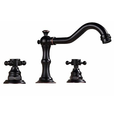 #ad Oil Rubbed Bronze Bathroom Vanity Faucet 8quot; Widespread 2 Knob 3 Hole Mixer Tap $42.00