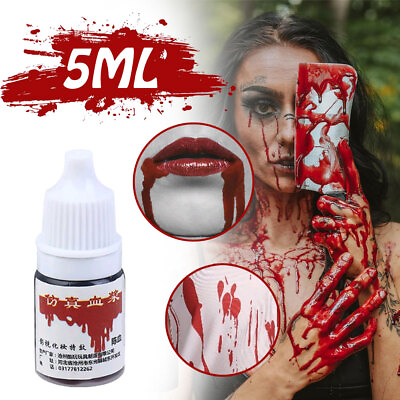 #ad 5ml Unisex Hematopoietic Props Fake Blood Vampire Scary Halloween Party Supplies $1.50